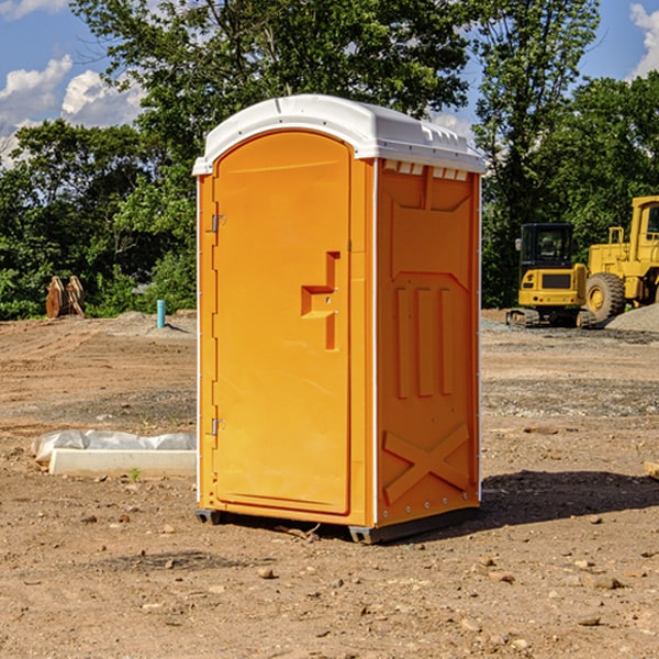 how often are the portable restrooms cleaned and serviced during a rental period in Brookport